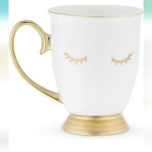 Pinky Up Holly White Eyelash Ceramic Mugs, 10oz white sealed box